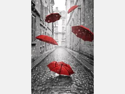 Fototapete Rote Regenschirme