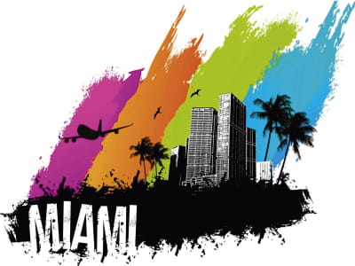 Fototapete Miami-Zeichnung