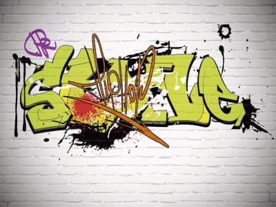 Fototapete Graffiti-Schriftzug an der Wand