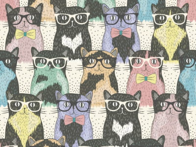Fototapete Intelligente Katzen
