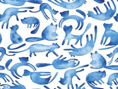 Fototapete Aquarellkatzen