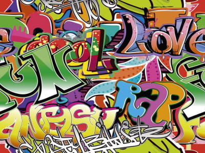 Fototapete Helle Graffiti-Zeichnung