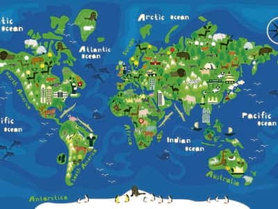 Fototapete Geografische Kinderkarte