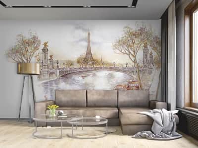 Fototapete Aquarelllandschaft von Paris