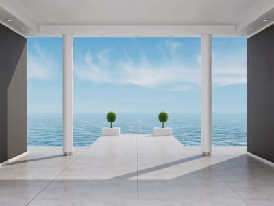 Fototapete Reiches Haus am Meer