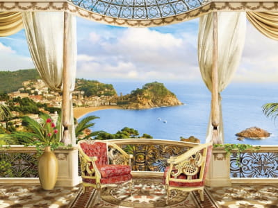 Fototapete Terrasse eines Schlosses in Italien