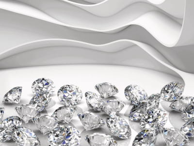 Fototapete Diamanten und weiße Wellen