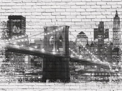Fototapete Brücke auf einer Mauer