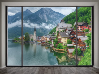 Fototapete Fenster in den Alpen