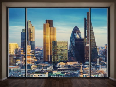 Fototapete Fenster mit Blick auf London