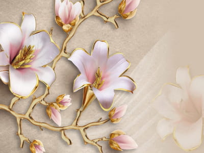Fototapete Goldene Lilien