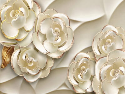 Fototapete Vergoldete Blumen