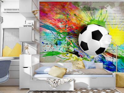 Fototapete Fußball und Farben