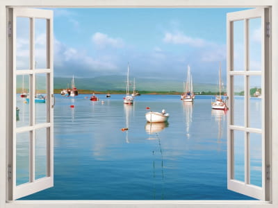 Fototapete Fenster mit Blick auf die Bucht
