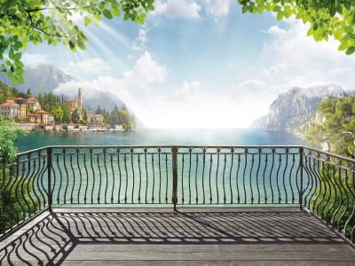 Fototapete Offener Balkon am Meer