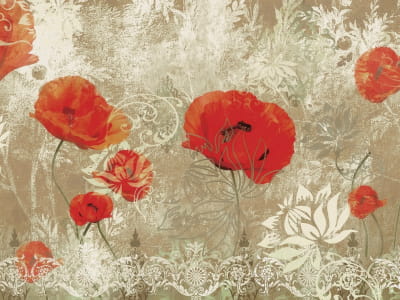 Fototapete Malerisches Mohnblumenbild