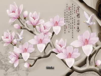 Fototapete Rosa Magnolie