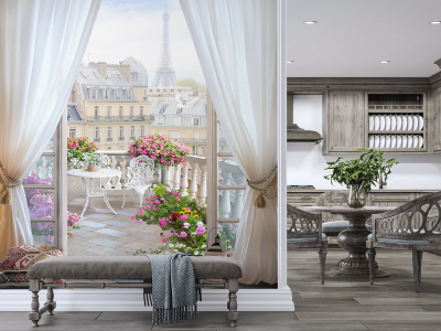 Fototapete Paris vor dem Fenster