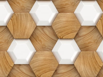 Fototapete Sechsecke aus Holz