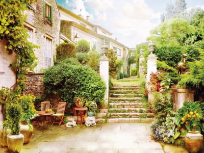 Fototapete Grüner Innenhof