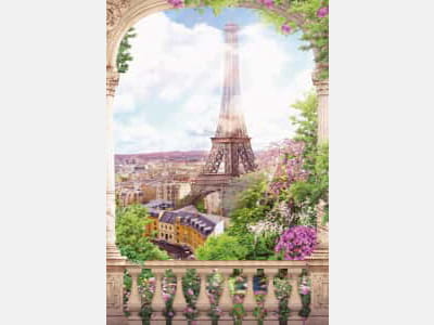 Fototapete Balkon mit Blick auf Paris