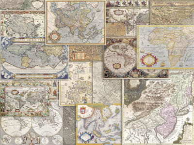 Fototapete Geografische Karten der Welt