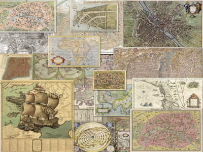 Fototapete Viele geografische Karten