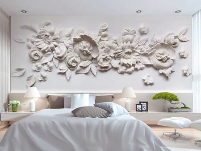 Fototapete Blumen-Basrelief