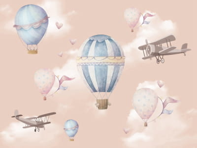 Fototapete Ballons und Flugzeuge