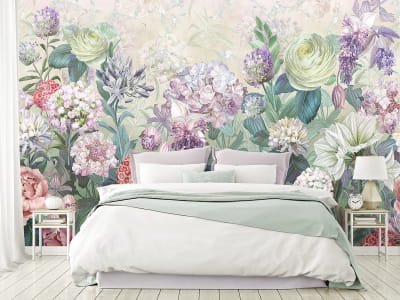 Fototapete Zeichnung von Blumen