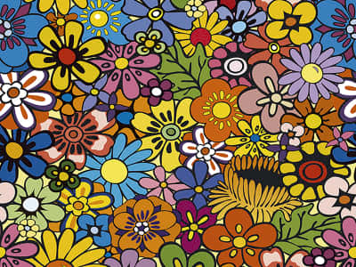 Fototapete Farbenfrohe Blumen