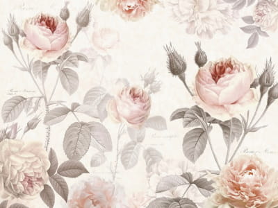 Fototapete Üppige Gartenrosen
