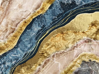 Fototapete Türkisfarbener Marmor mit Gold