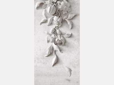 Fototapete Steinblumen-Basrelief