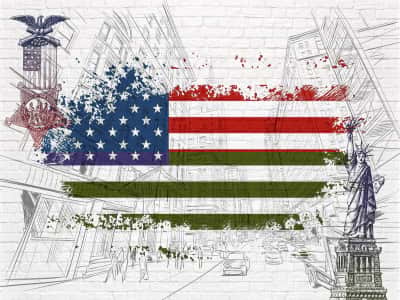 Fototapete Amerikanische Flagge