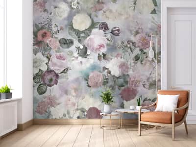 Fototapete Sommerblumen-Aquarell