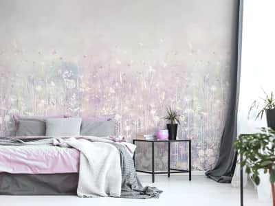 Fototapete Blumenfeld Aquarell