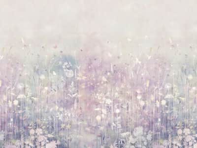 Fototapete Blumenfeld Aquarell