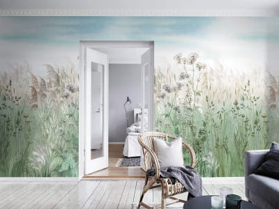 Fototapete Feld voller Blumen