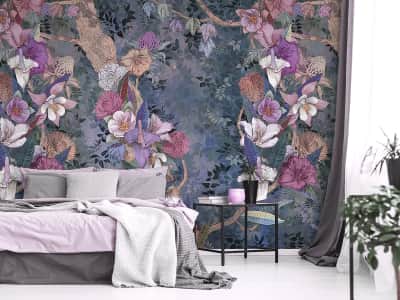 Fototapete Abends exotische Blumen