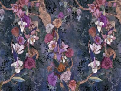 Fototapete Abends exotische Blumen