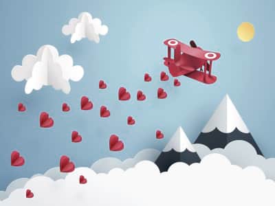 Fototapete Flugzeug der Liebe