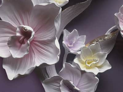 Fototapete Luxuriöse Blumen 3D