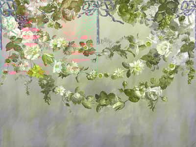 Fototapete Girlanden aus Blumen