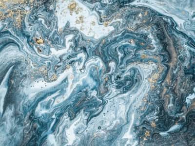 Fototapete Blaue Farben und Gold