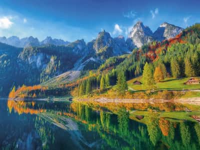Fototapete Bunte Berglandschaft