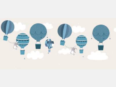 Fototapete Hasen und Luftballons