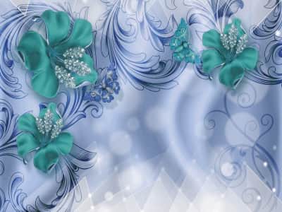 Fototapete Funkelnde Blumen 3D