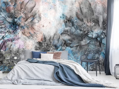 Fototapete Aquarellblumen