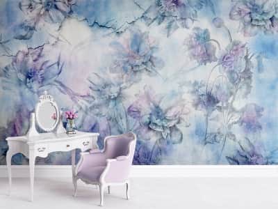 Fototapete Volumetrische malerische Blumen